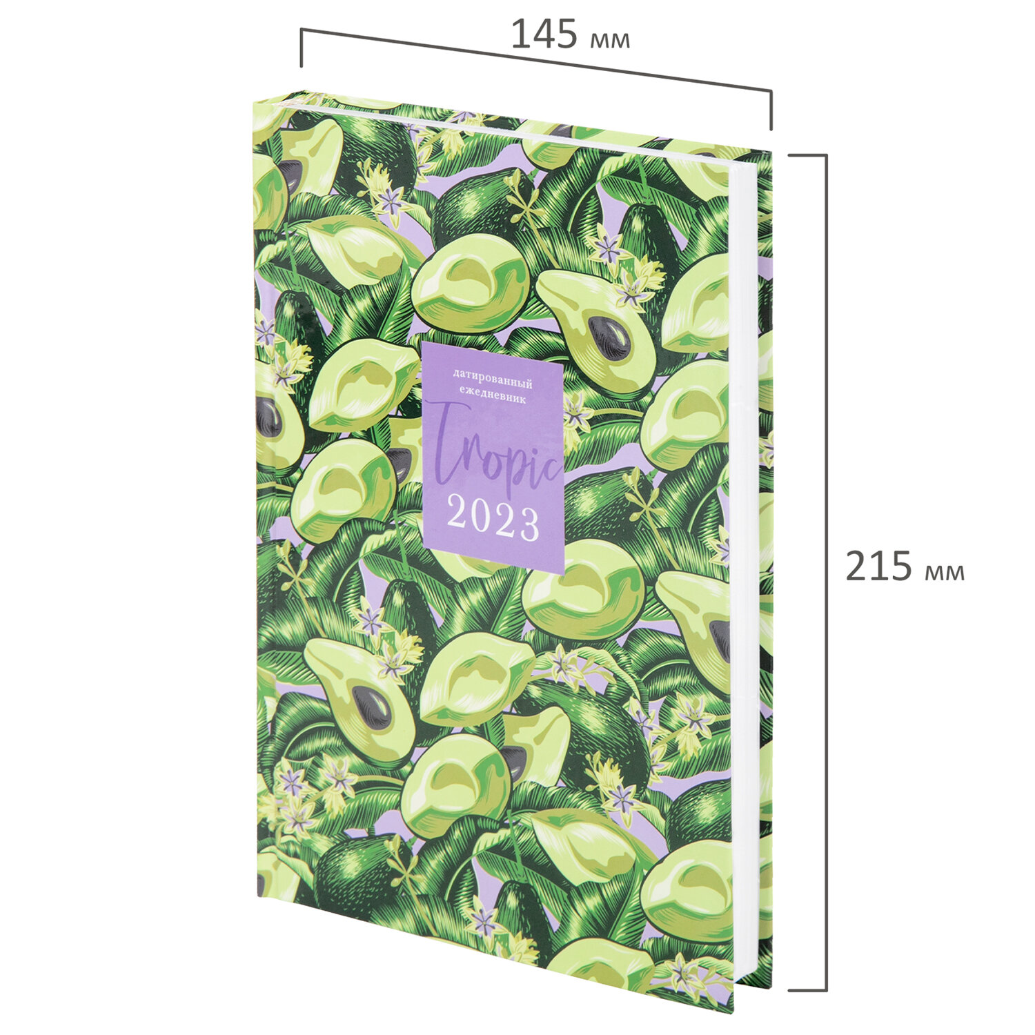 Ежедневник датированный на 2023 (145х215 мм), А5, STAFF, ламинированная обложка, "Avocado"