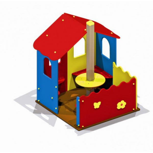 Домик от 2 лет, деревянный брус, 1300х1390 мм, Н=1675 мм