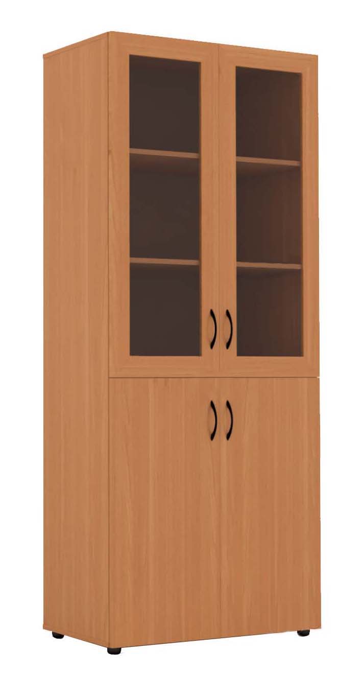 Шкаф широкий со стеклом в раме, 854х445х2010мм, клен, М305.22Ш