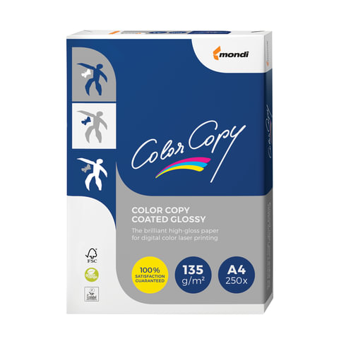 Бумага А4 COLOR COPY GLOSSY бел мел глянц 135г/м 250л.класс "А++"Австрия,белизн 138%(CIE),ш/к24866