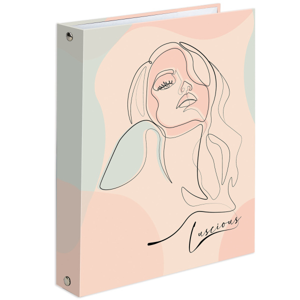 Тетрадь на кольцах А5 (175х215мм) 120л. BRAUBERG "Девушка", твердый картон, клетка