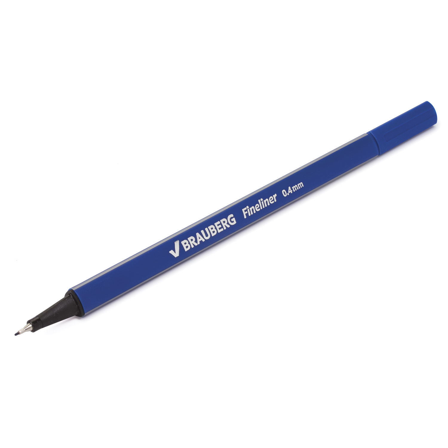Ручка капиллярная BRAUBERG "Aero", СИНЯЯ, трехгранная, металлический наконечник, линия письма 0,4 мм
