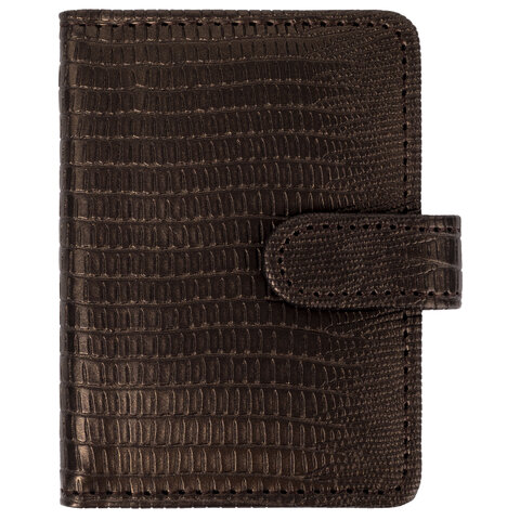 Визитница/кредитница однорядная GALANT "Contract" на 24 карты, "крок. кожа", застежка,коричн, 235397