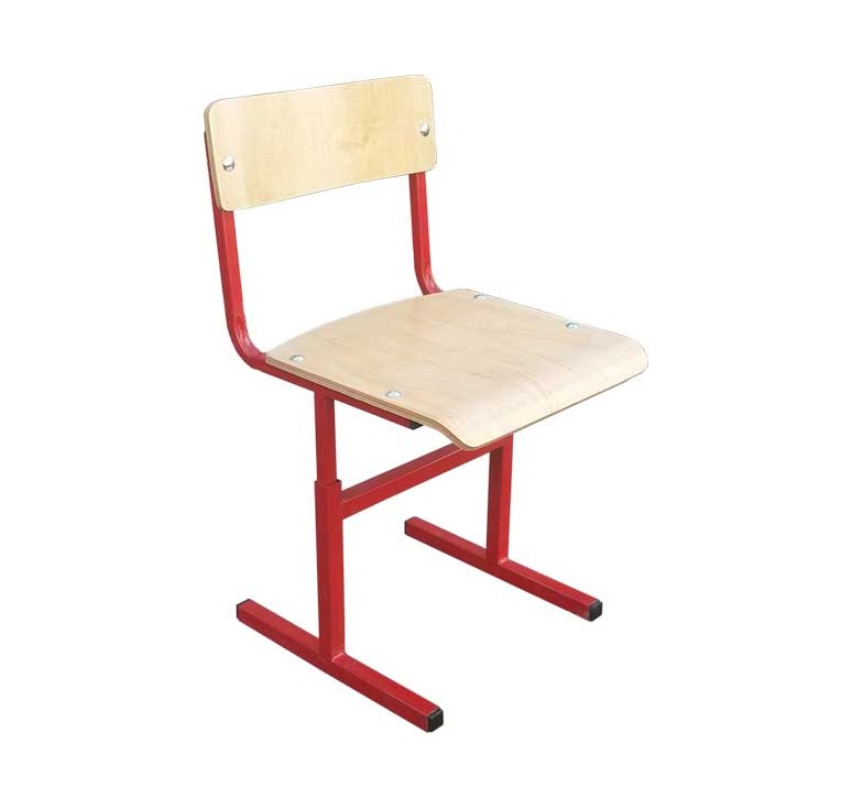 Стул детский регулируемый (22-34см) 0-3 гр.роста, м/к красный, спинка и сиденье фанера лак, М200ДР