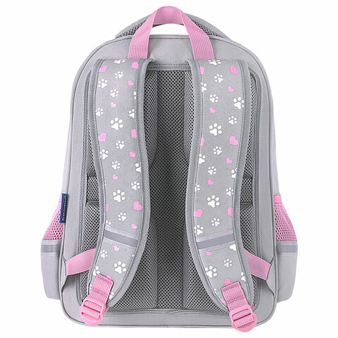 Рюкзак BRAUBERG SOFT, 2 отделения, 3 кармана, "Sleepy cat", СВЕТЯЩИЙСЯ, 40х31х15 см, 272035 ОБ