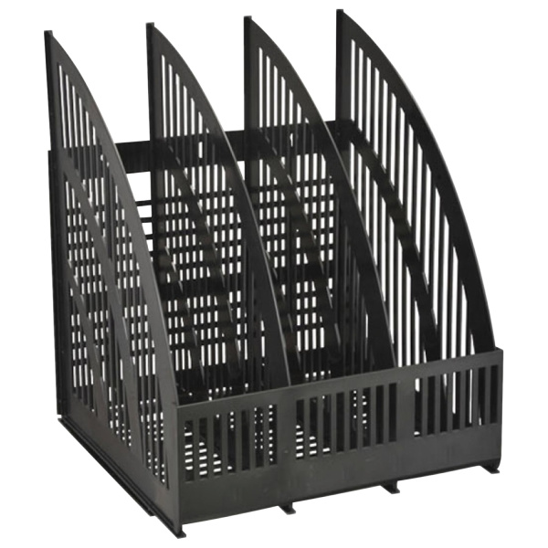 Лоток для бумаг вертикальный СТАММ "Line", ширина 250 мм, 3 отдел., сетчатый, сборный, черный, ЛТ454