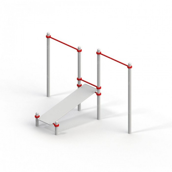 Комплекс из двух турников и скамьи