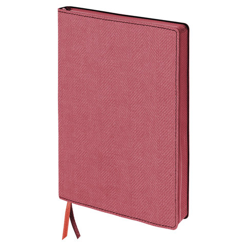 Бизнес-блокнот BRAUBERG "Tweed", А5 148x213 мм, под ткань, линия, 128 л., красный, 110965 