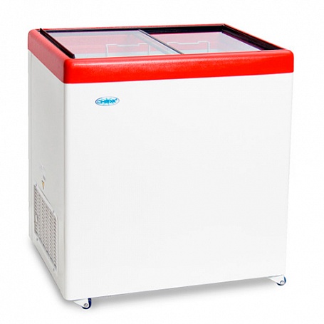 Ларь морозильный V=238л,МЛП-250 -18...-25,804x604x790 мм,красный, крышка стекл. (2 корзины) "СНЕЖ"