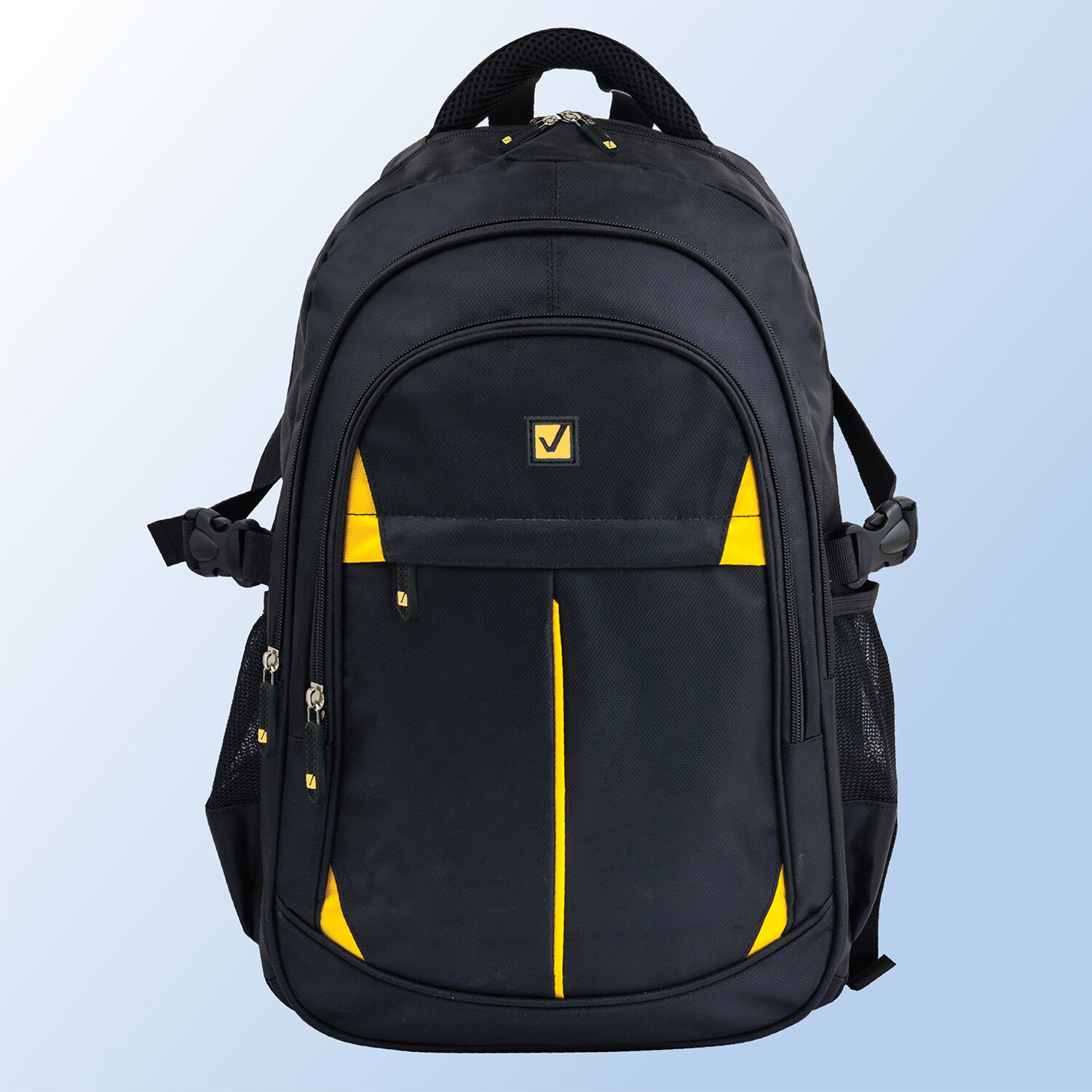 Рюкзак BRAUBERG TITANIUM для старшеклассников/студентов/молодежи, желтые вставки, 45х28х18см, 224385