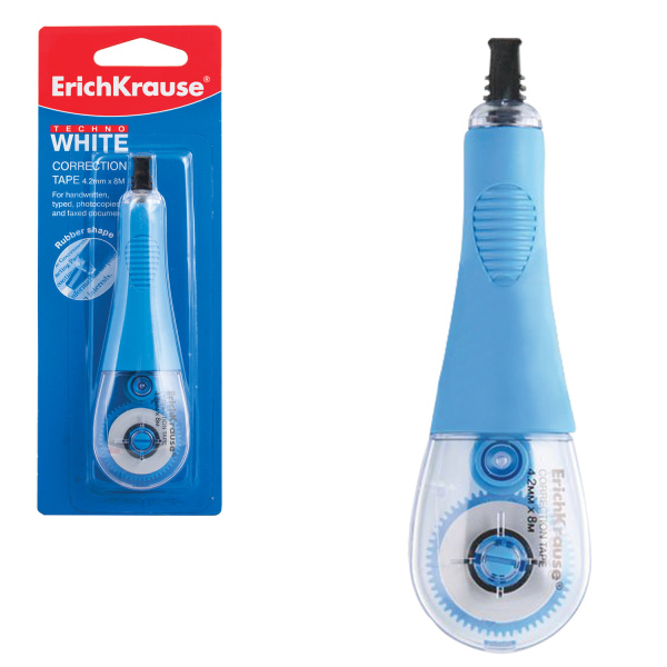 Корректирующая лента ERICH KRAUSE "Techno White" 4,2мм*8м блистер, 21887