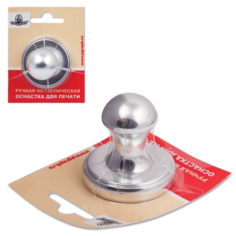 Оснастка ручная для печати D=40мм, "Комета", с клеевым слоем, корпус металл, серебро, 235367