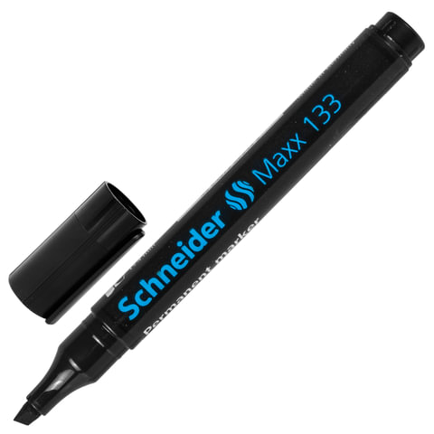 Маркер перманентный (нестираемый) SCHNEIDER (Германия) "Maxx 133", скошенный, 1-4 мм, черный, 113301