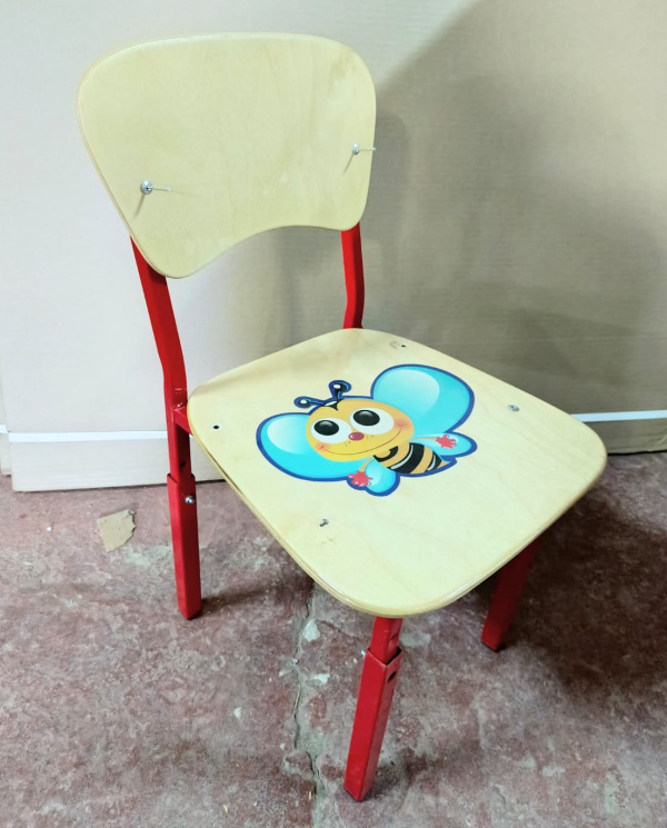 Стул детский регулируемый "Крепыш-2" с рисунком г.р.1-3 (260-340) м/к красный 