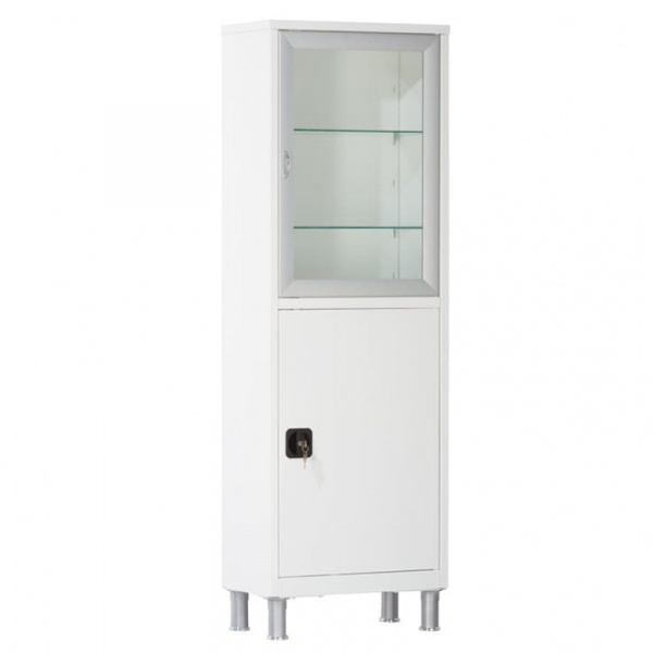 Шкаф медицинский одностворчатый с ригельным замком МСК - 646.12. Размеры: 570*320*1750мм