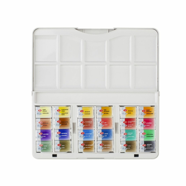 Краски акварельные художественные 24 цв., "Санкт-Петербург", кювет 2,5 мл, пласт. коробка, 1942017