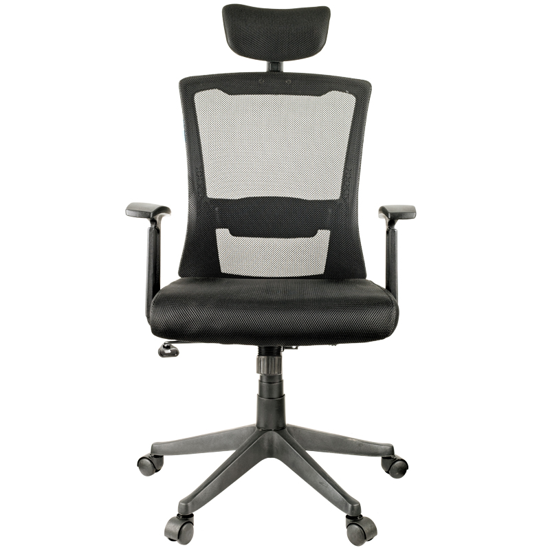 Кресло руководителя Helmi HL-E31 "Ergo", рег. подгол. и пояс. упор, мех. кач. "Люкс", ткань черная