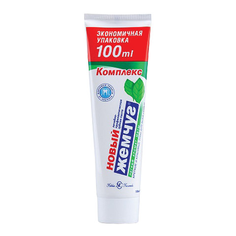 Зубная паста 100 мл, НОВЫЙ ЖЕМЧУГ, комплексная защита от кариеса, с легким ароматом мяты, 17121