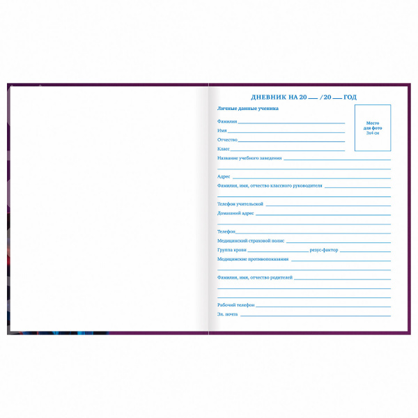 Дневник 1-11 класс, 40 л., твердый, BRAUBERG, глянцевая ламинация, "Живи музыкой", 106045