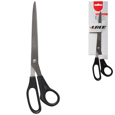 Ножницы LACO (ЛАКО, Германия), 255 мм, чёрные, в картонной упаковке с европодвесом, S 802 Ножницы LACO (ЛАКО, Германия), 255 мм, чёрные, в картонной упаковке с европодвесом, S 802