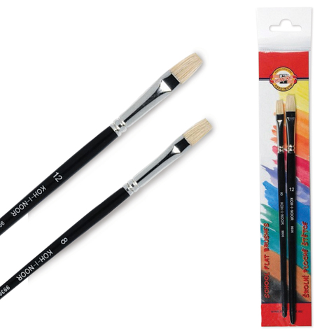 Кисти KOH-I-NOOR, НАБОР 2шт., (щетина плоская № 8,12), подвес, 9936