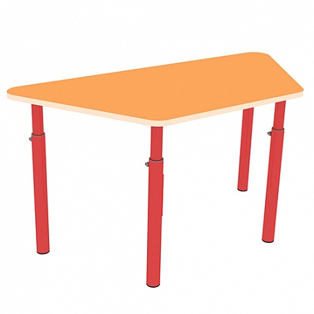 Стол трапециевидный, регулируемый с закругл. угл. (манго, м/к красный), М612 РЗ