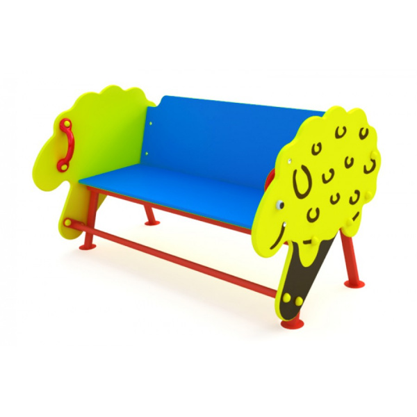 Скамейка детская "Овечка", 2-7 лет, влагостойкая фанера, размеры	1200x600мм