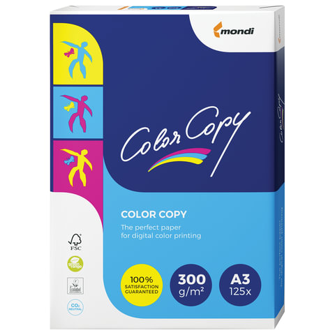 Бумага COLOR COPY, А3, 300 г/м2, 125 л., для полноцветной лазерной печати, А++, Австрия, 161% (CIE) 
