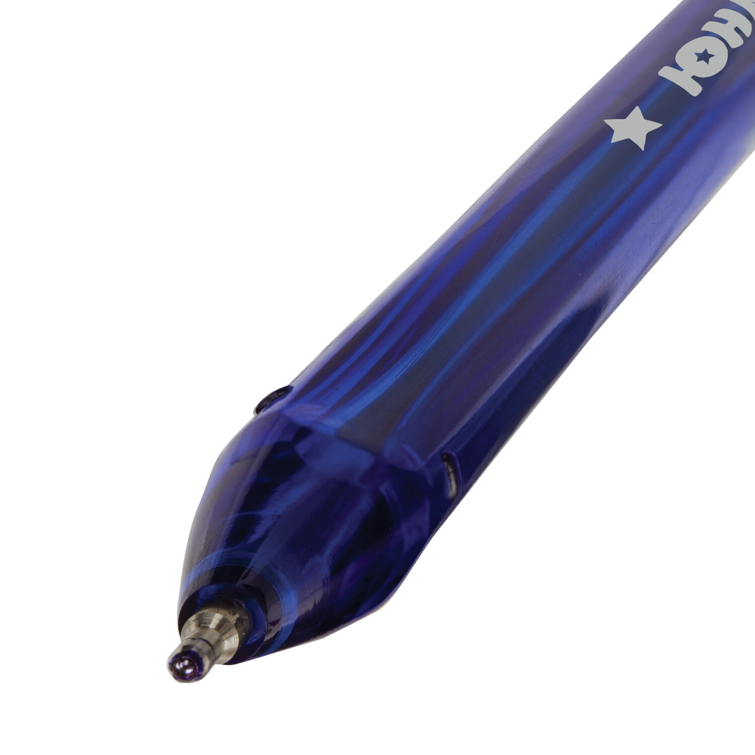 Ручка шариковая масляная ЮНЛАНДИЯ "Трио", СИНЯЯ, трехгранная, корпус синий, узел 0,7 мм, 143351, OBP