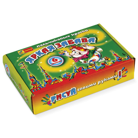 Краски пальчиковые "Яркая забава", набор 6цв., 07C-502