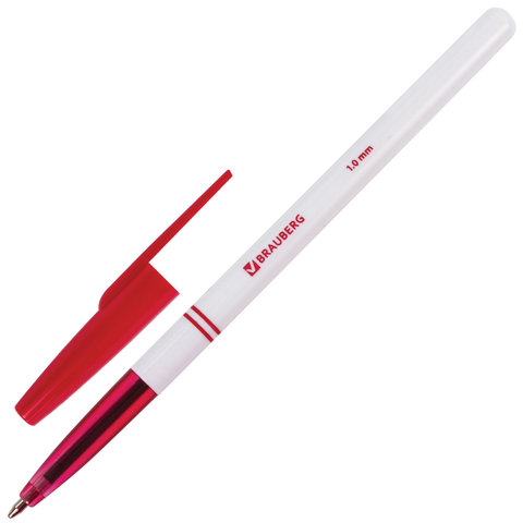Ручка шариковая BRAUBERG офисная арт.140892, красная