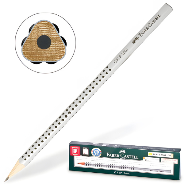 Каранд. ч/г FABER-CASTELL GRIP 2001, трехгранный, НВ,  FC117000