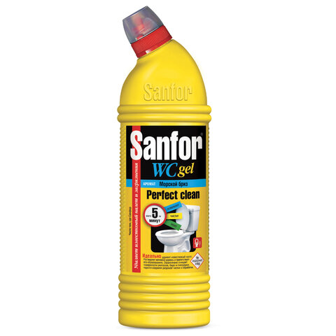 Средство для уборки туалета 750г SANFOR WC gel (Санфор гель) "Морской Бриз", ш/к 02764