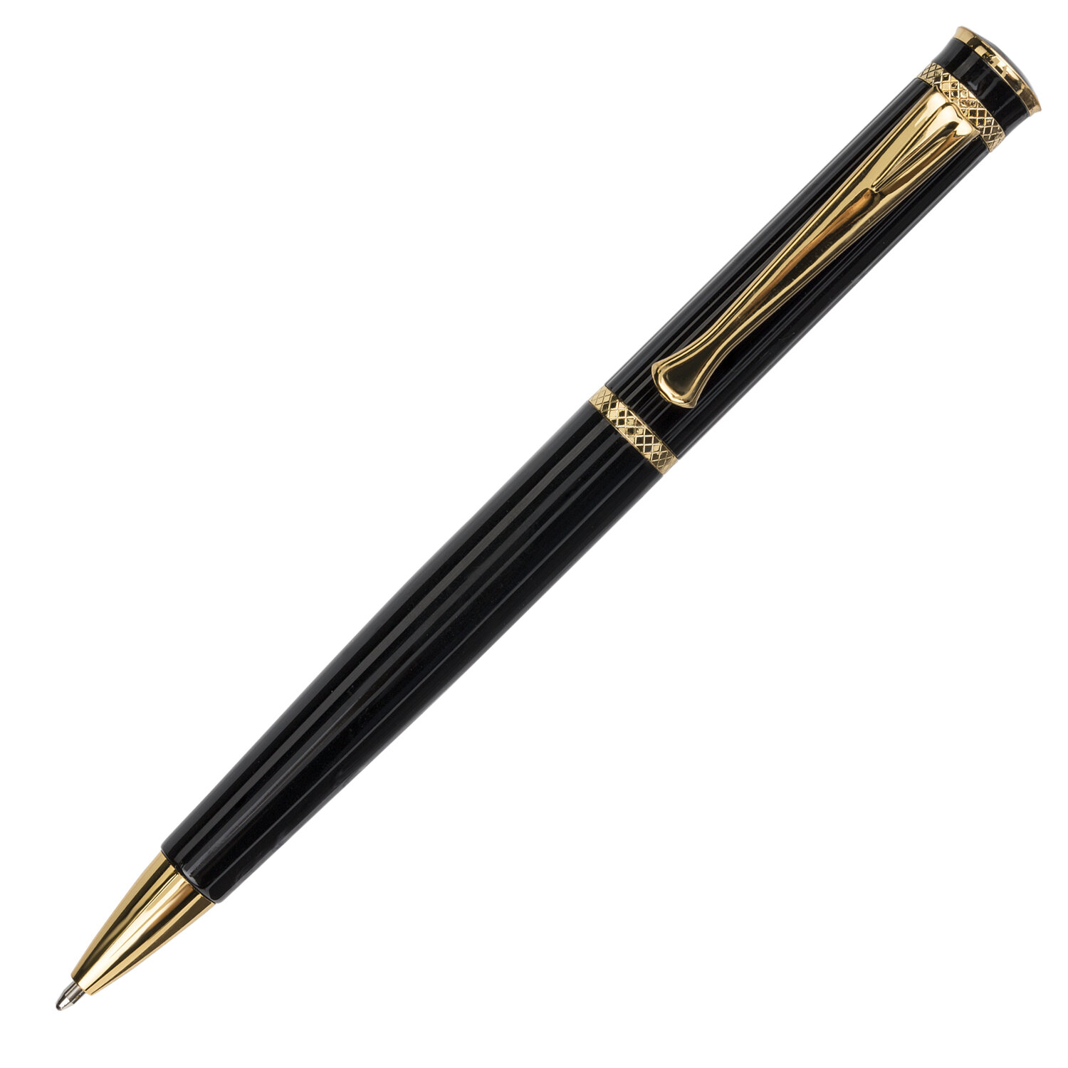 Ручка подарочная шариковая BRAUBERG "Perfect Black" корпус черный уз. 1 мм линия письма 0,7 мм Синяя