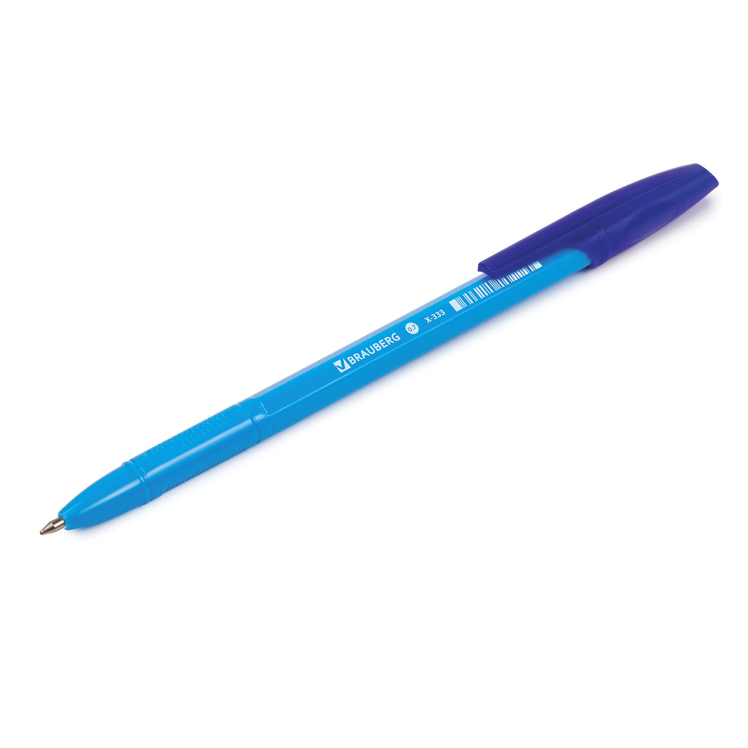 Ручка шариковая BRAUBERG "X-333" NEON SOLID, СИНЯЯ, корпус ассорти, узел 0,7 мм, линия письма 0,35 м