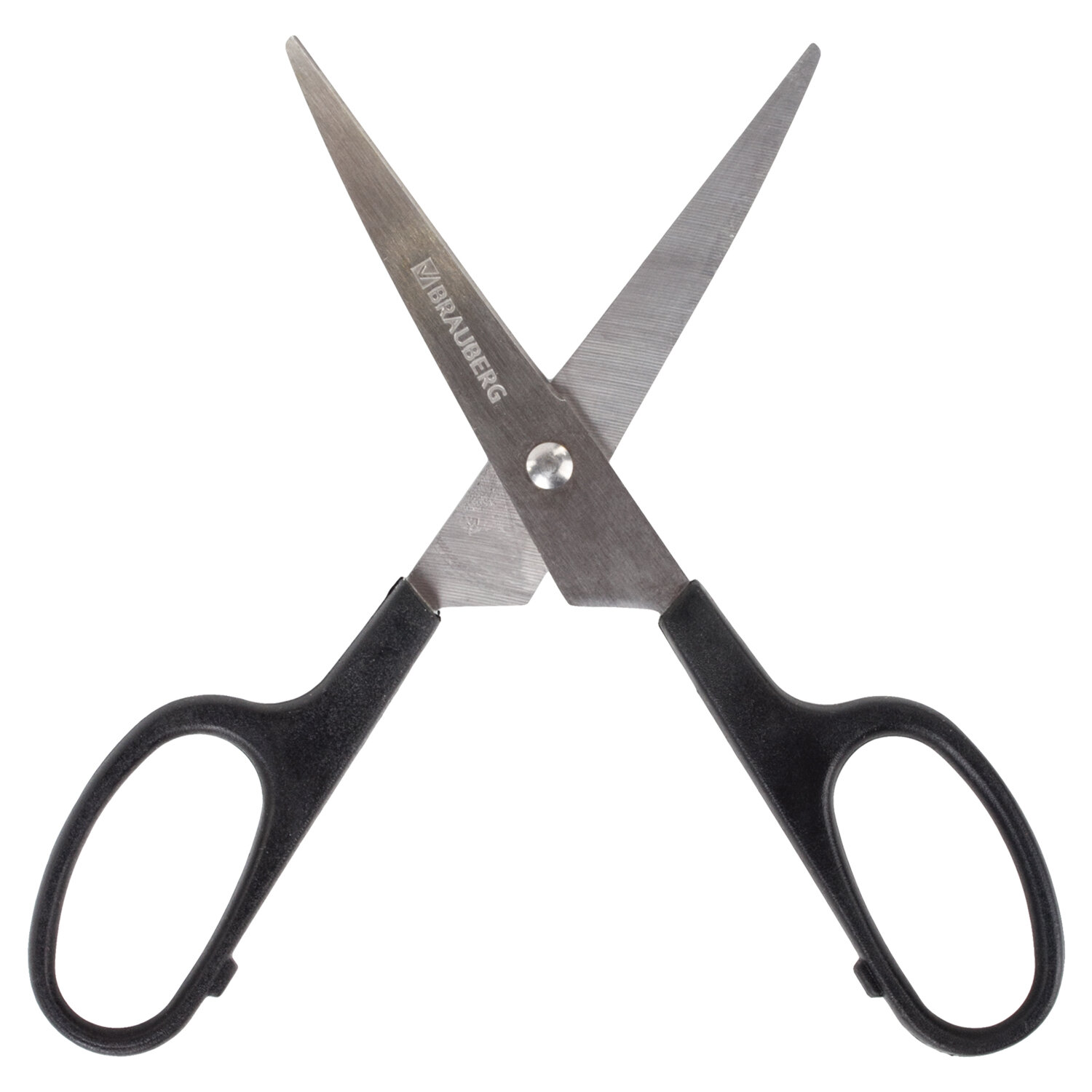 Ножницы BRAUBERG "Standard" 160 мм, классической формы, черные, 237095