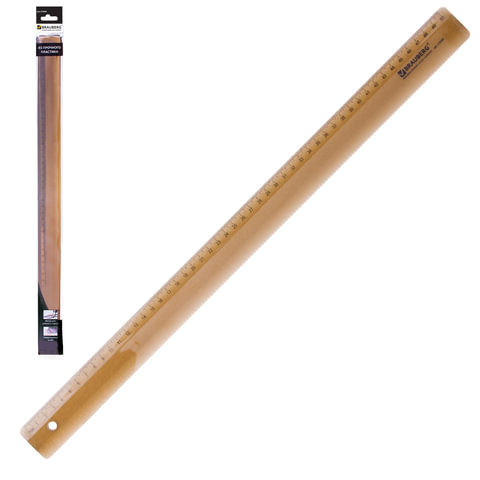 Линейка BRAUBERG "Quantum" 50см, тонированная, прозрачная, упак. с европодвесом, 210300