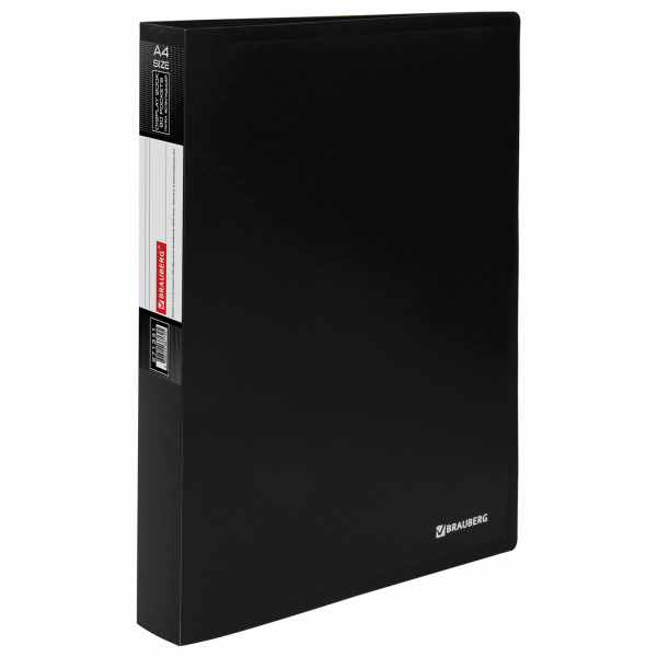 Папка 80 вкладышей BRAUBERG "Office", черная, 0,8 мм, 271331 