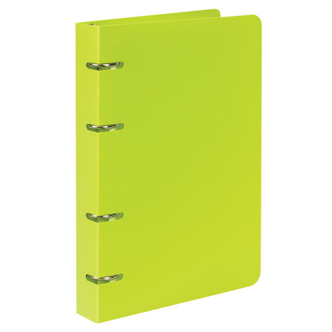 Тетрадь на кольцах А5 (160х215мм) 80л. BRAUBERG "Салатовый", пластик, клетка