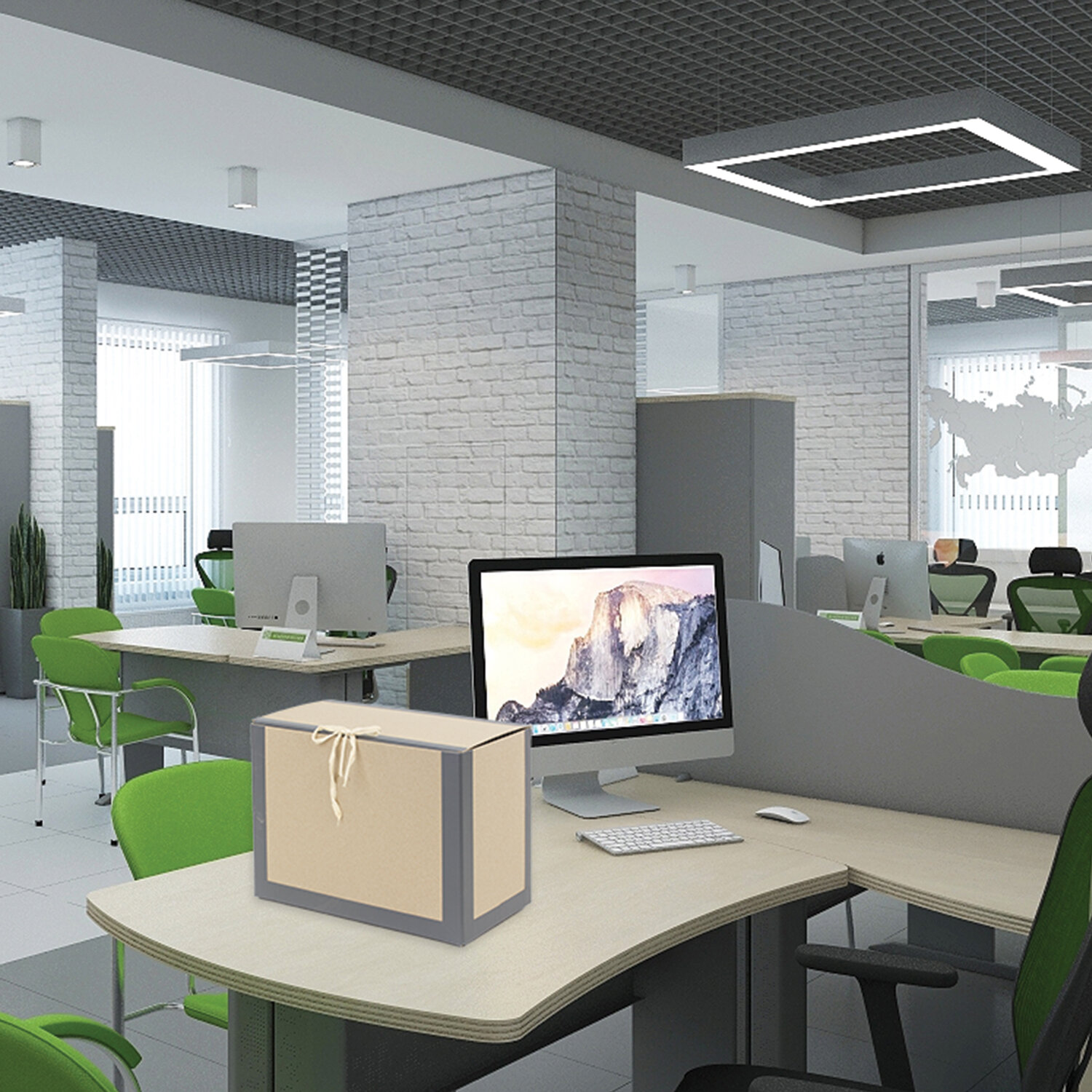 Короб архивный (330х240 мм)180мм, переплетный картон/бумвинил, завязки, до 1700 л., STAFF