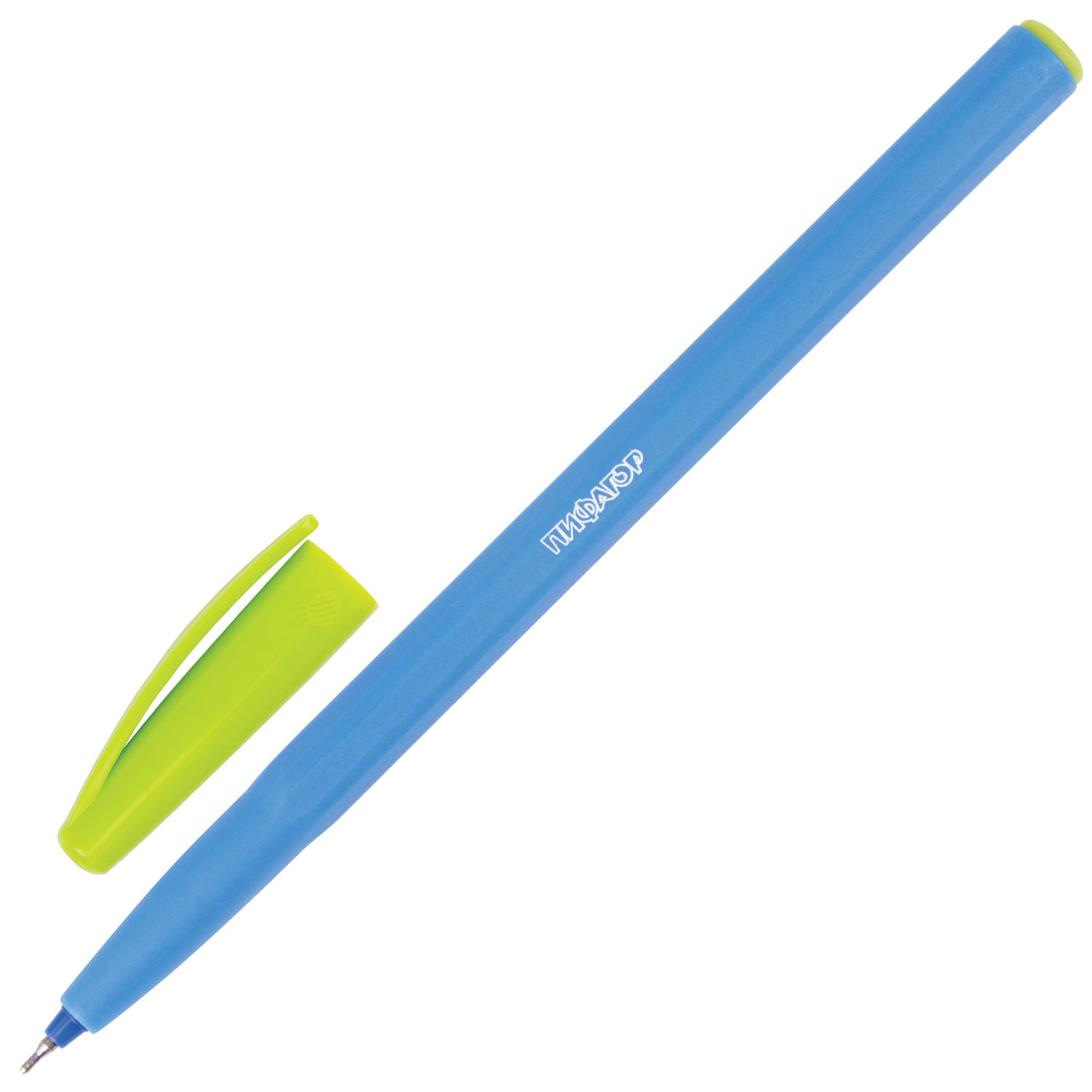Ручка шариковая масляная ПИФАГОР, безопасный корпус ассорти, узел 0,6 мм, линия 0,3 мм, синяя, OBP1