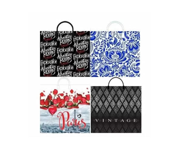 Пакет ПЭ с пластмассовыми ручками 38х34+3 (90) х150 (Романтичность) Россия ПЛР51617