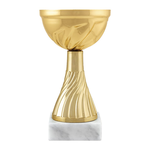 Кубок металлический "Мирабелла" (80х80х140 мм), основание мрамор, "золото", 8975-140-000
