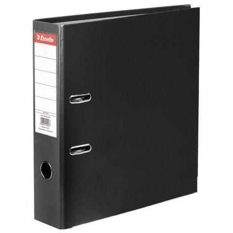 Папка-регистратор ESSELTE Economy, с покрытием из ПВХ, 75 мм, черная, 11257P
