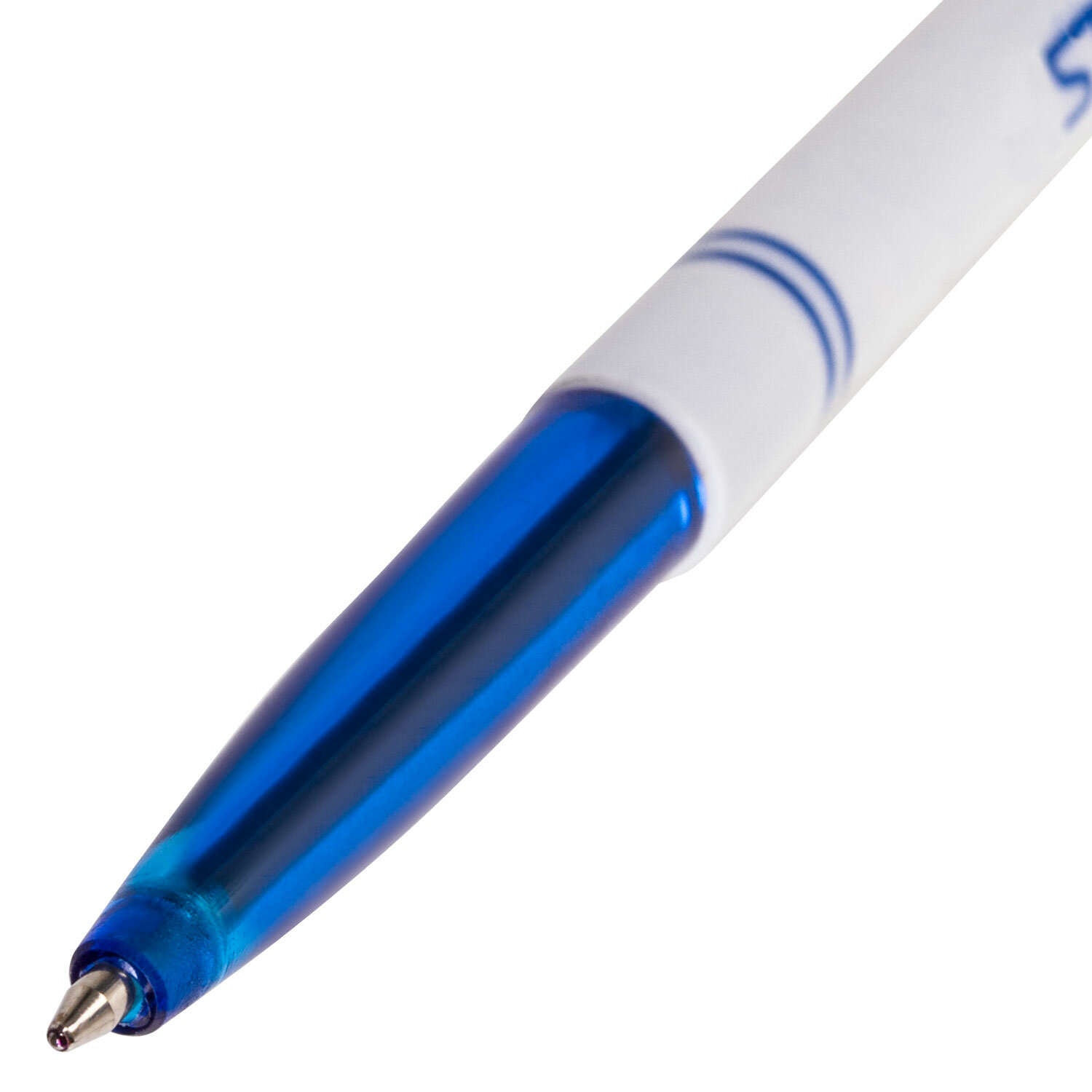 Ручка шариковая STAFF Офисная, корпус белый, пишущий узел 0,7мм, линия письма 0,35мм, синяя, 142286