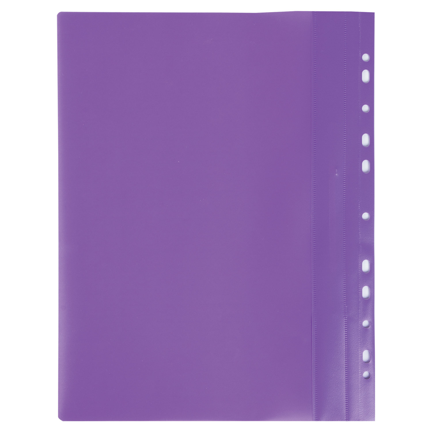 Скоросшиватель пластиковый с перфорацией BRAUBERG, А4, 140/180 мкм, фиолетовый, 226584