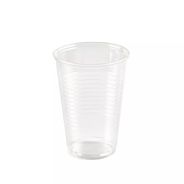 Одноразовые стаканы 200мл, комплект 100шт., ПП пластиковые, прозрач, хол/гор