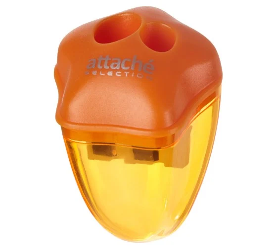 Точилка с контейнером для простых и утолщенных карандашей ЮНЛАНДИЯ "СУНДУЧОК", 2 отверстия