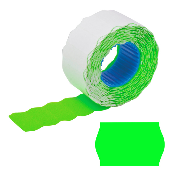 Этикетки PN 22*12мм BRAUBERG, КОМПЛЕКТ 5 рул. по 800 шт., волна, зел., (пистолет 290343), 123575ДКС