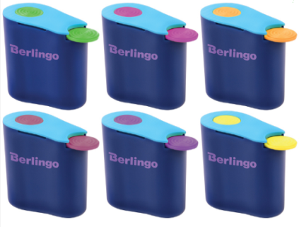 Точилка пластиковая Berlingo "Hybrid", 1 отверстие, контейнер, ассорти 